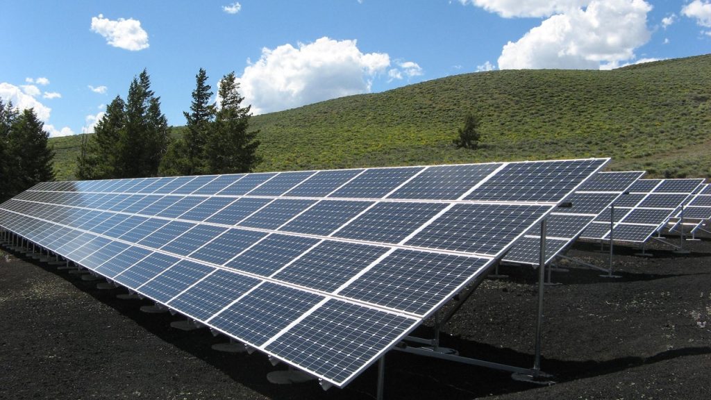 3 rows of solar panels