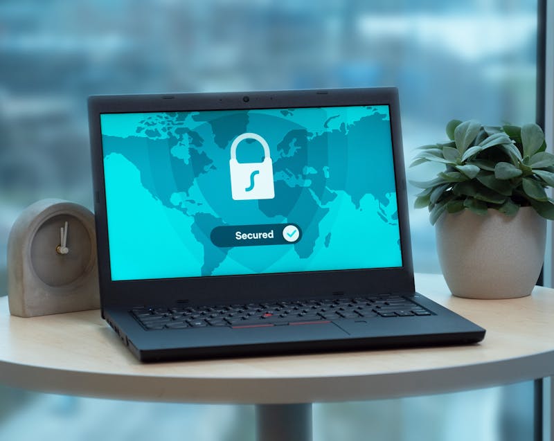 secured written on a laptop