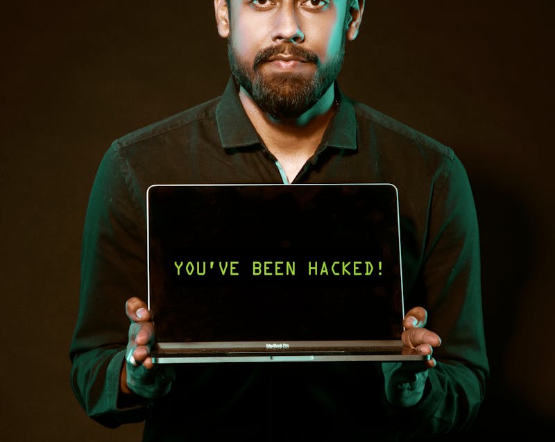 you've been hacked written on a laptop screen
